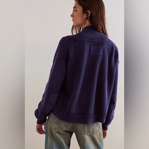 NWT Free People We The Free Worn Thru Surplus Cardi - Eclipse - Picture 4 of 9